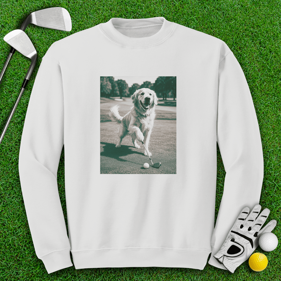 Golden Retriever Golfing Crewneck - TeeHee Golf Gear