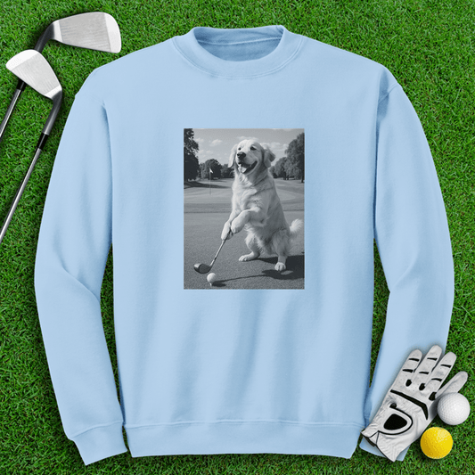 Golden Retriever Golfing Crewneck - TeeHee Golf Gear