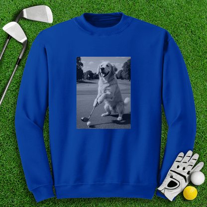 Golden Retriever Golfing Crewneck - TeeHee Golf Gear