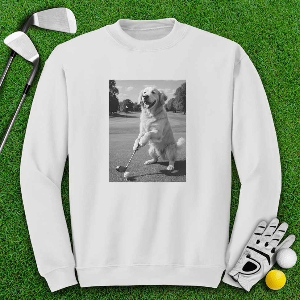 Golden Retriever Golfing Crewneck - TeeHee Golf Gear