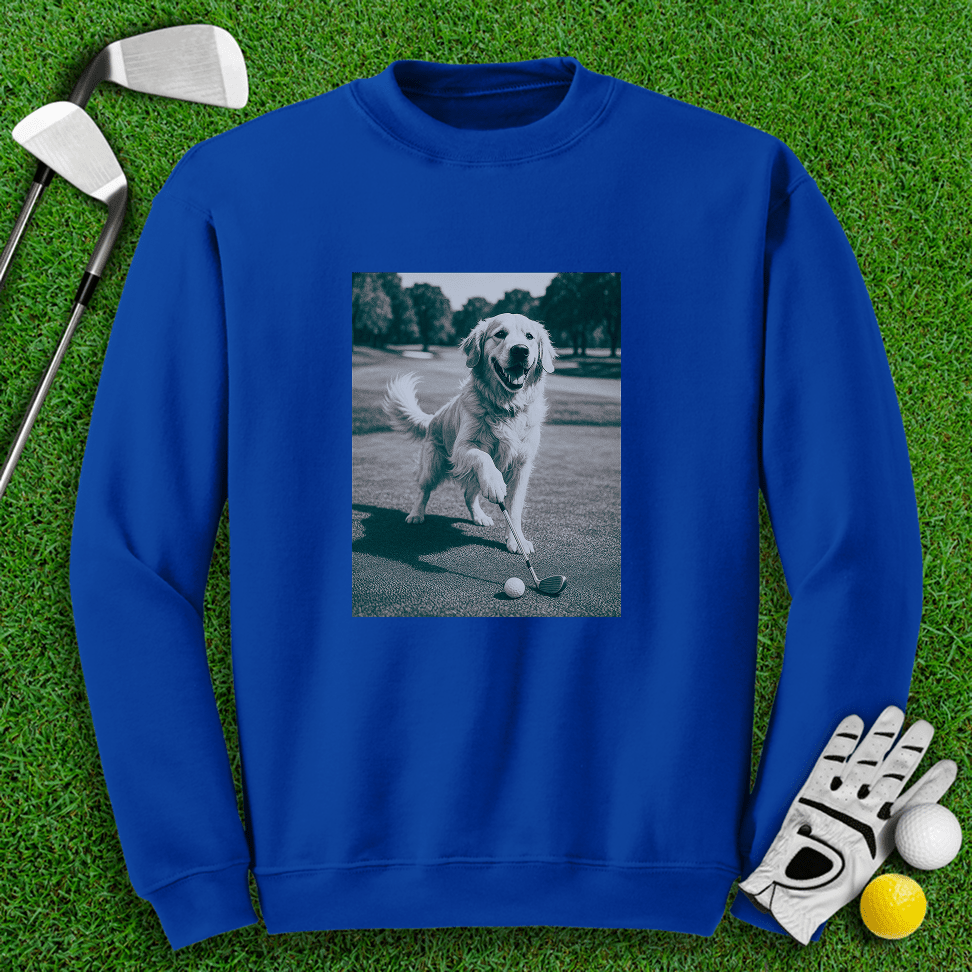 Golden Retriever Golfing Crewneck - TeeHee Golf Gear