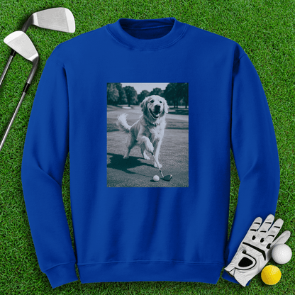 Golden Retriever Golfing Crewneck - TeeHee Golf Gear