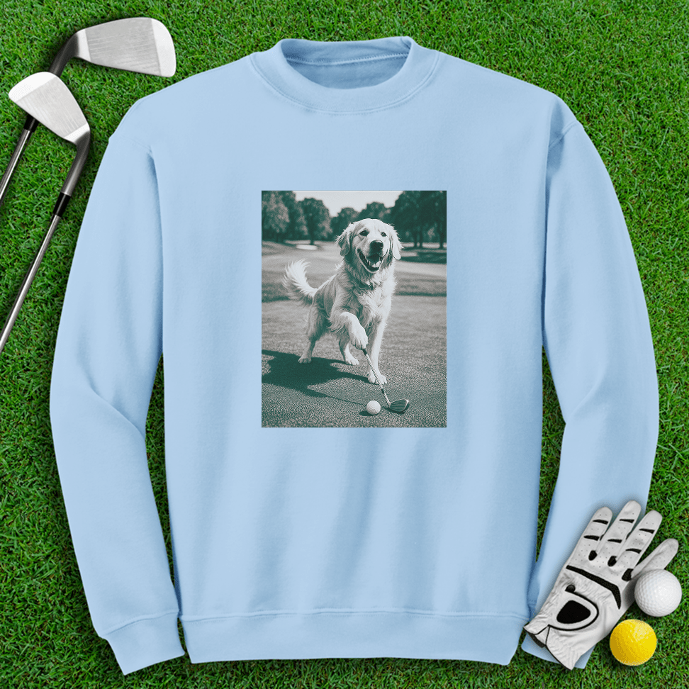 Golden Retriever Golfing Crewneck - TeeHee Golf Gear