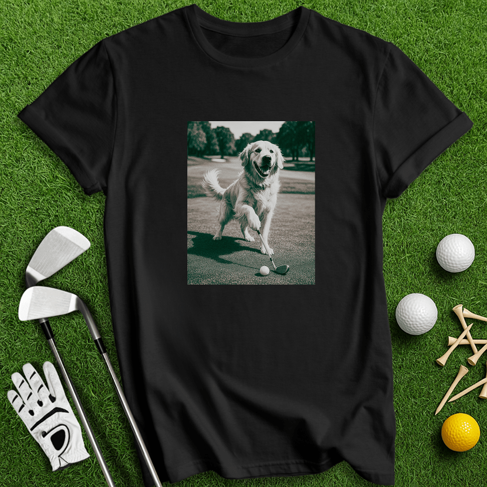 Golden Retriever Golfing T-shirt - TeeHee Golf Gear