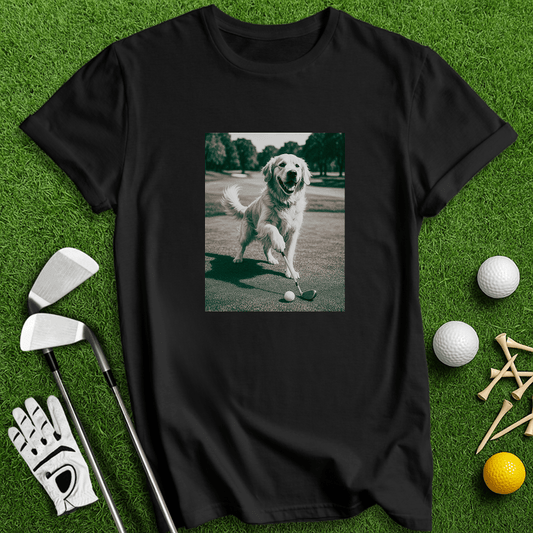 Golden Retriever Golfing T-shirt - TeeHee Golf Gear