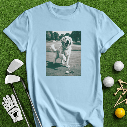 Golden Retriever Golfing T-shirt - TeeHee Golf Gear