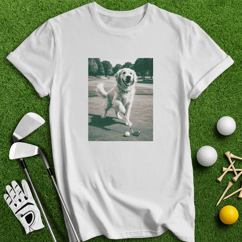 Golden Retriever Golfing T-shirt - TeeHee Golf Gear