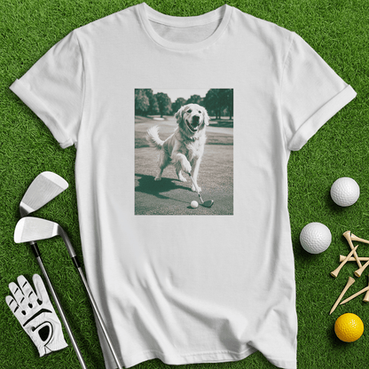 Golden Retriever Golfing T-shirt - TeeHee Golf Gear