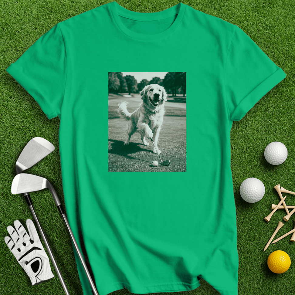 Golden Retriever Golfing T-shirt - TeeHee Golf Gear