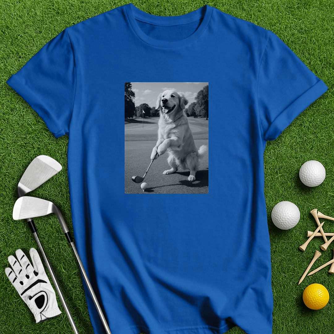 Golden Retriever Golfing T-shirt - TeeHee Golf Gear