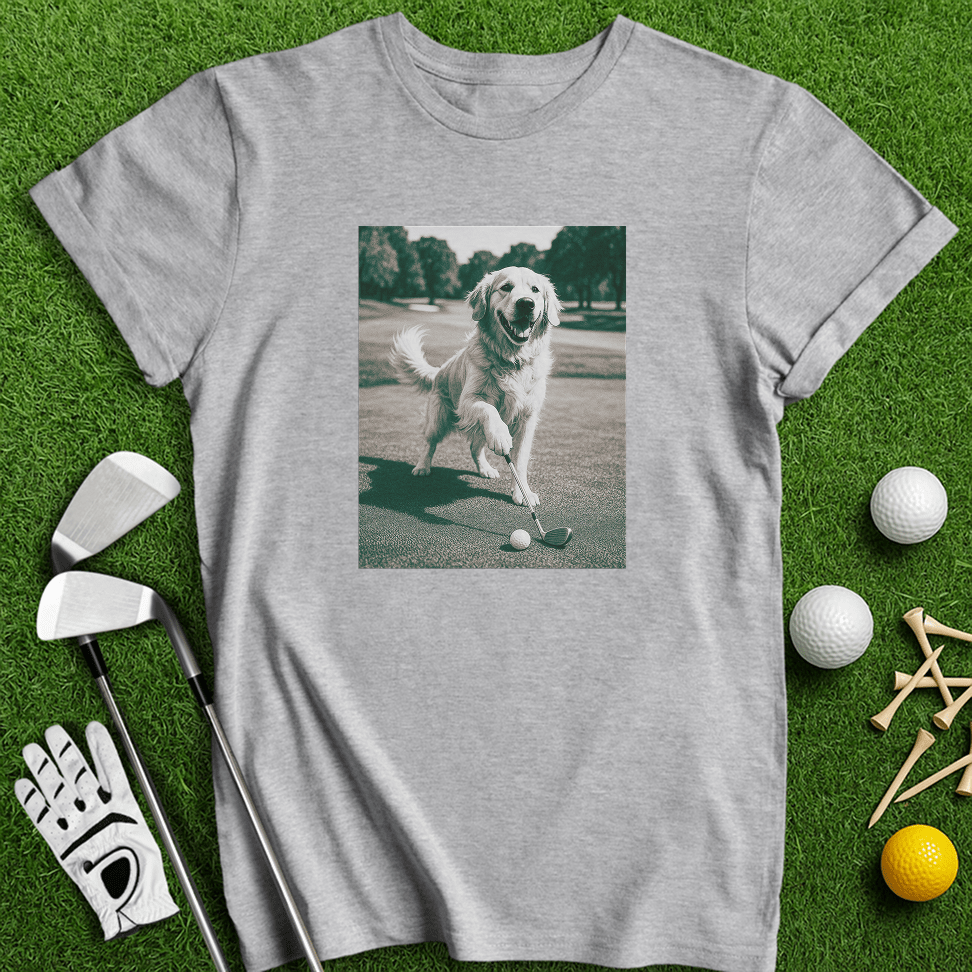 Golden Retriever Golfing T-shirt - TeeHee Golf Gear