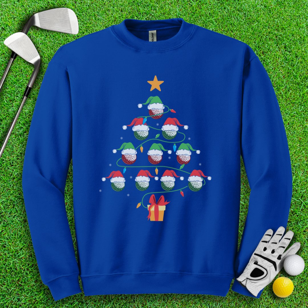 Golf Ball Christmas Tree Crewneck - TeeHee Golf Gear