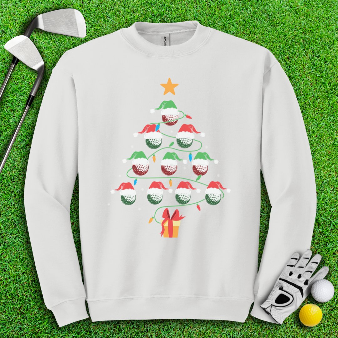 Golf Ball Christmas Tree Crewneck - TeeHee Golf Gear