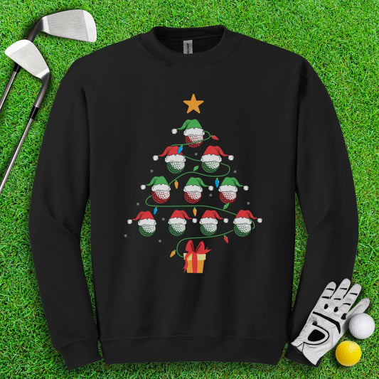 Golf Ball Christmas Tree Crewneck - TeeHee Golf Gear