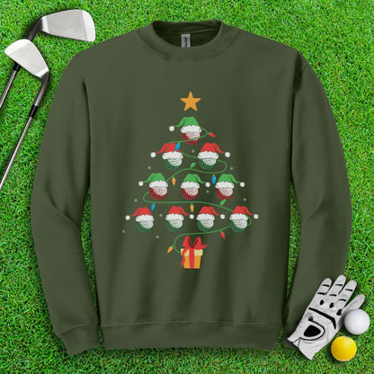 Golf Ball Christmas Tree Crewneck - TeeHee Golf Gear