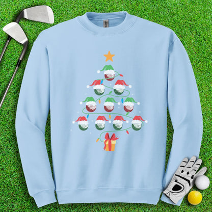 Golf Ball Christmas Tree Crewneck - TeeHee Golf Gear