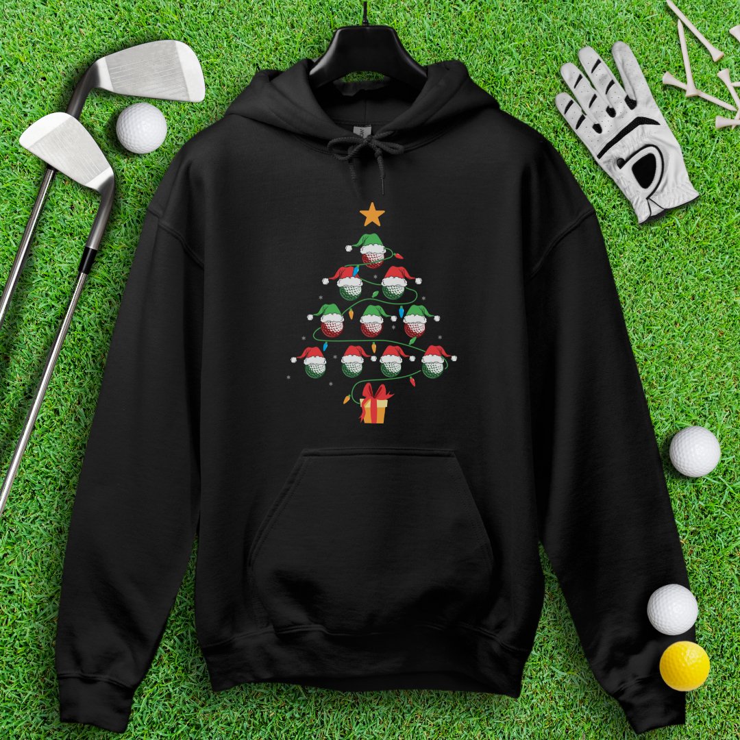 Golf Ball Christmas Tree Hoodie - TeeHee Golf Gear