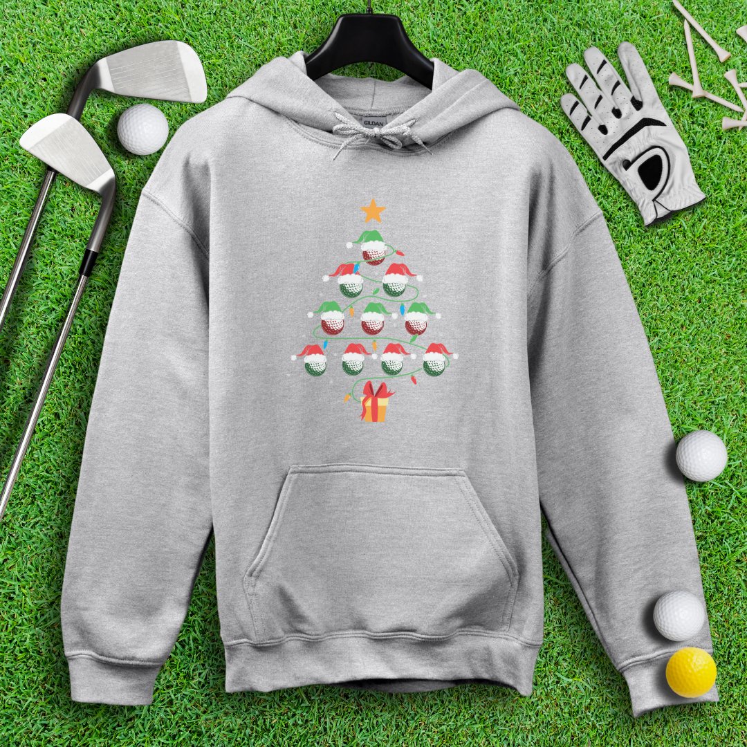 Golf Ball Christmas Tree Hoodie - TeeHee Golf Gear