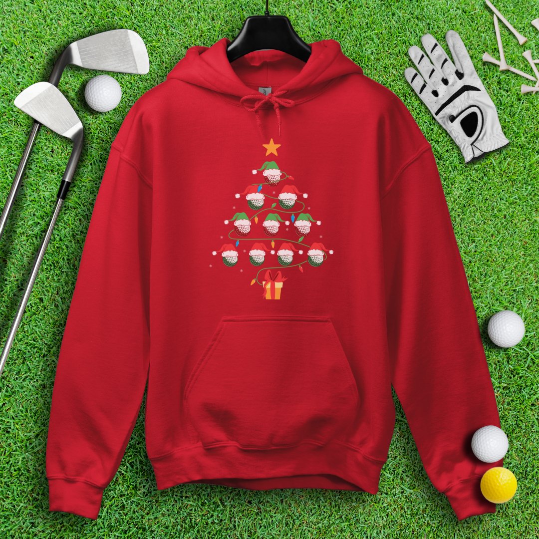 Golf Ball Christmas Tree Hoodie - TeeHee Golf Gear