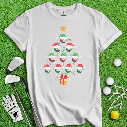 Golf Ball Chritmas Tree T-Shirt - TeeHee Golf Gear