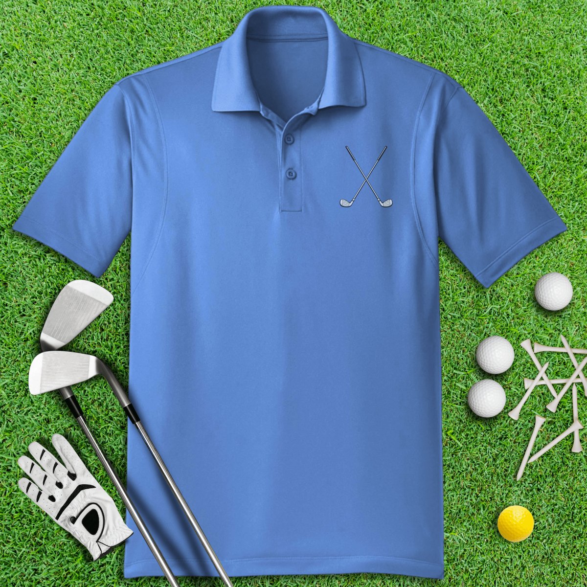 Golf Club Cross Polo Shirt - TeeHee Golf Gear