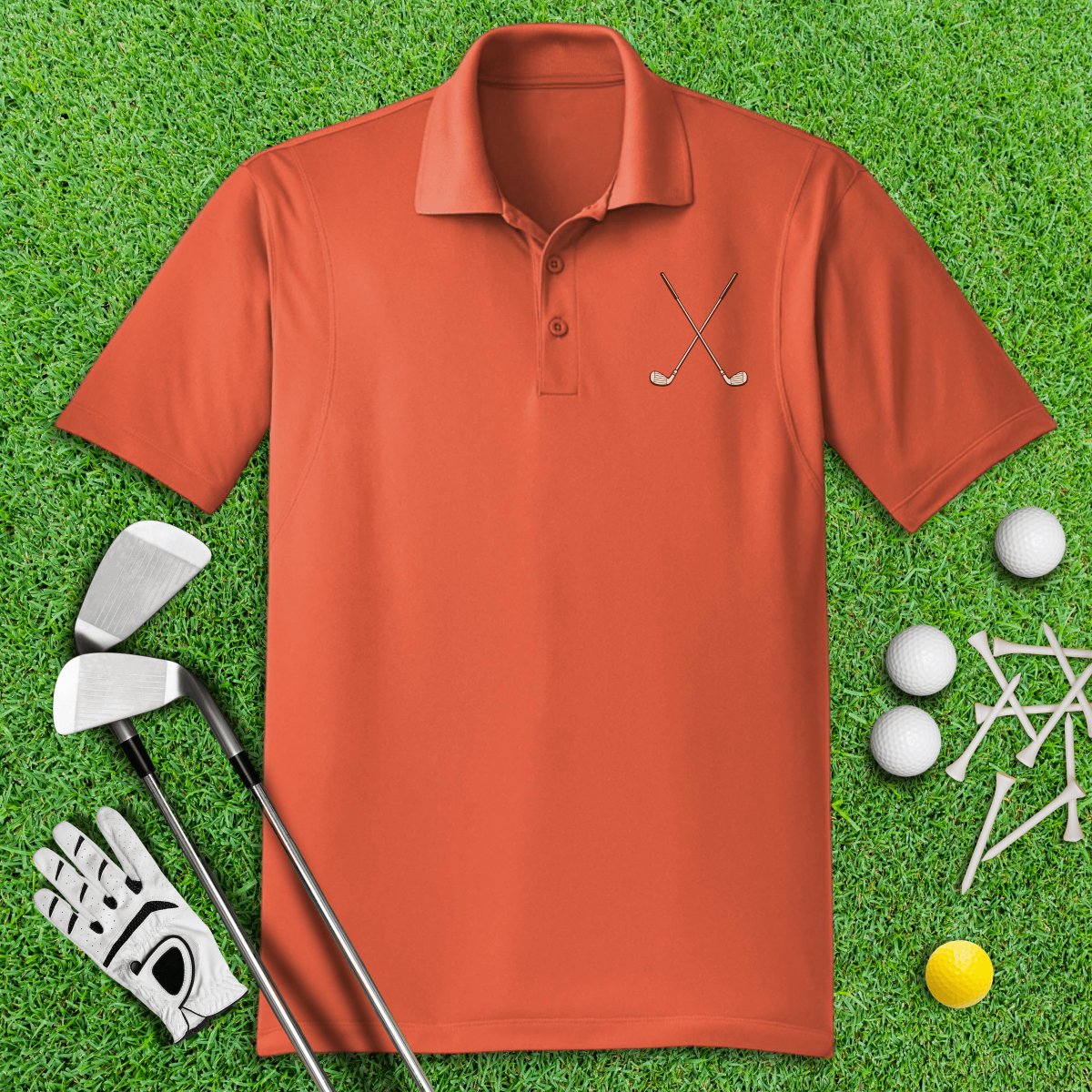 Golf Club Cross Polo Shirt - TeeHee Golf Gear