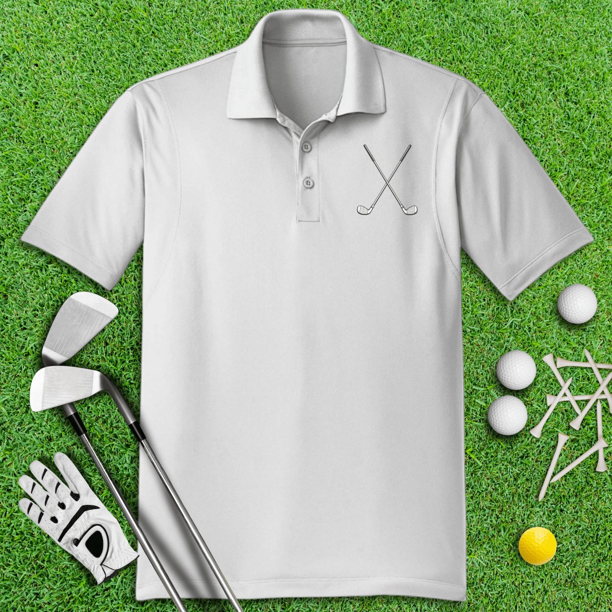 Golf Club Cross Polo Shirt - TeeHee Golf Gear