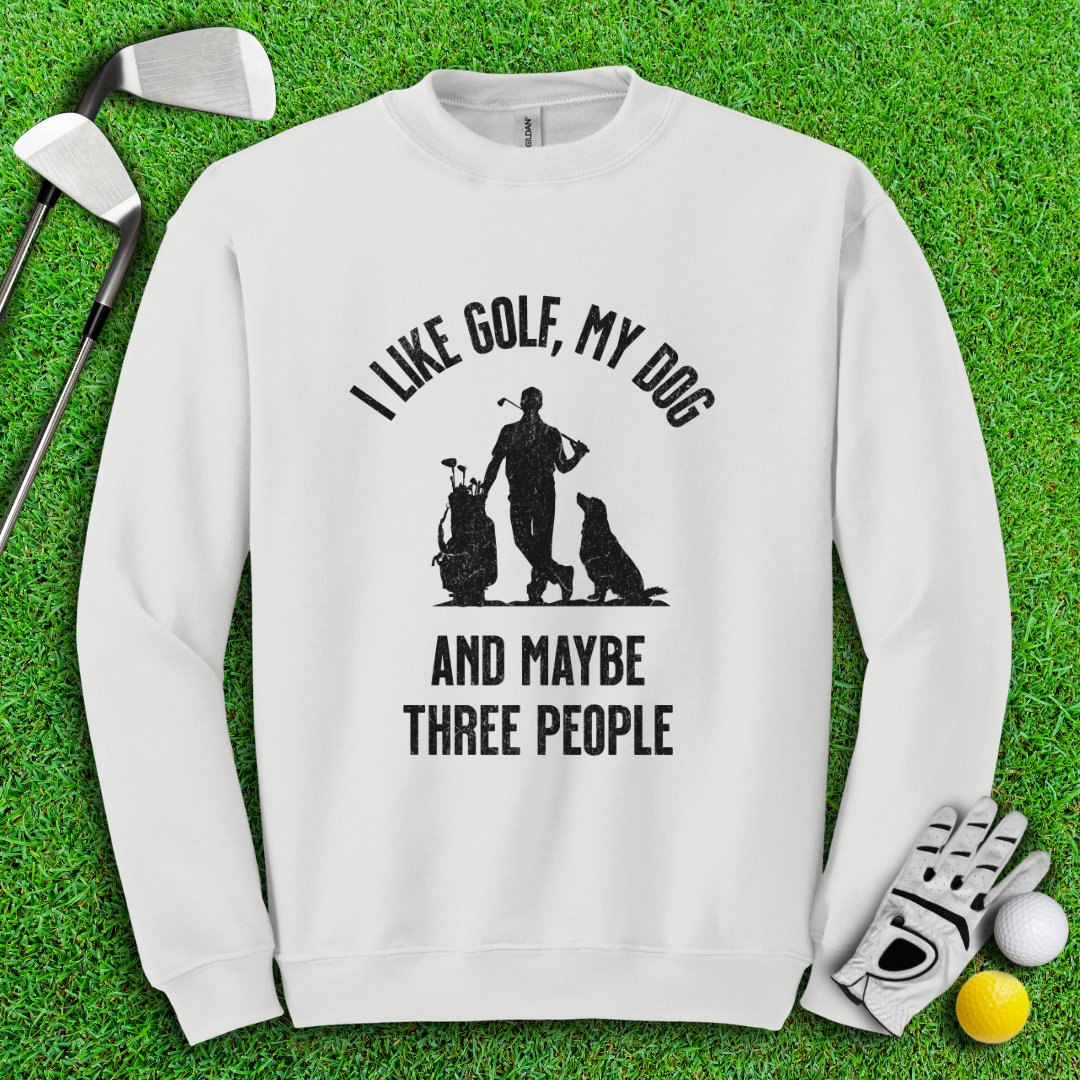 Golf, Dog, and Maybe 3 People Crewneck - TeeHee Golf Gear