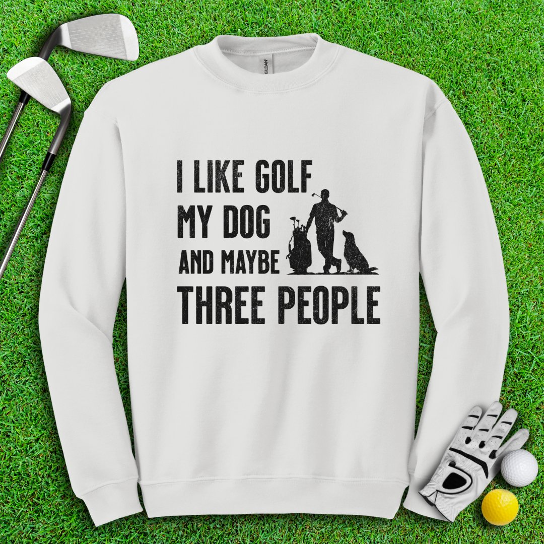 Golf, Dog, and Maybe 3 People Crewneck - TeeHee Golf Gear