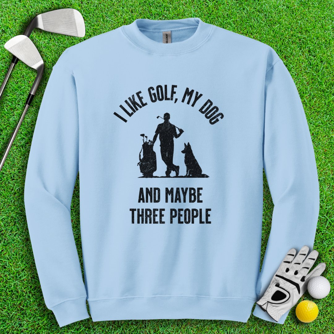 Golf, Dog, and Maybe 3 People Crewneck - TeeHee Golf Gear