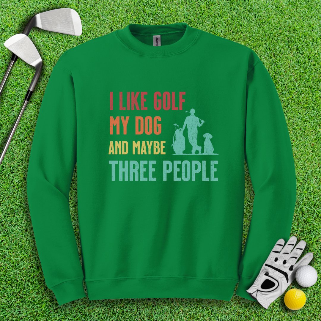 Golf, Dog, and Maybe 3 People Crewneck - TeeHee Golf Gear