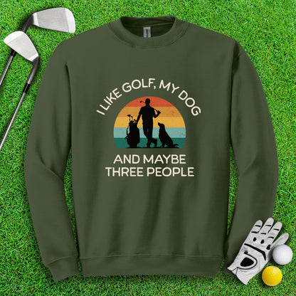 Golf, Dog, and Maybe 3 People Crewneck - TeeHee Golf Gear