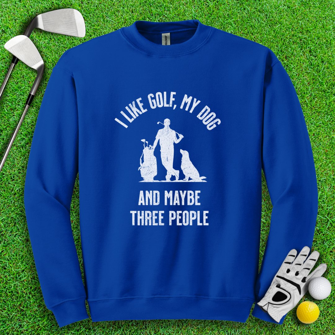 Golf, Dog, and Maybe 3 People Crewneck - TeeHee Golf Gear