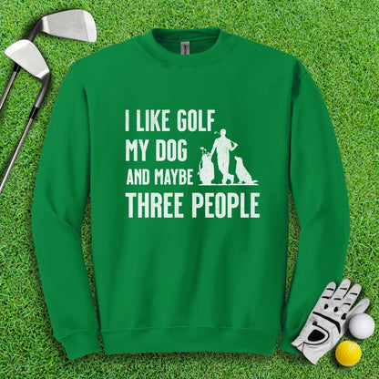 Golf, Dog, and Maybe 3 People Crewneck - TeeHee Golf Gear