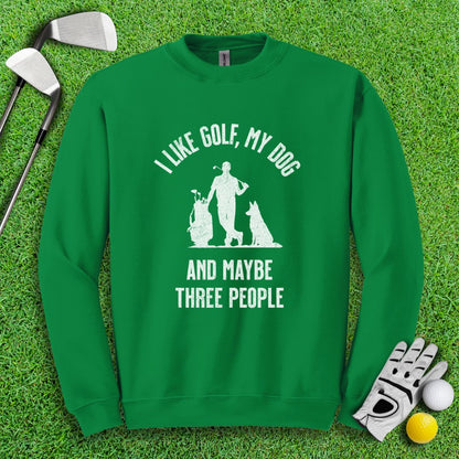 Golf, Dog, and Maybe 3 People Crewneck - TeeHee Golf Gear