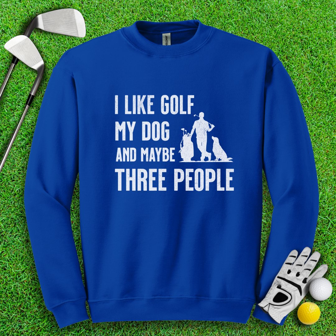 Golf, Dog, and Maybe 3 People Crewneck - TeeHee Golf Gear