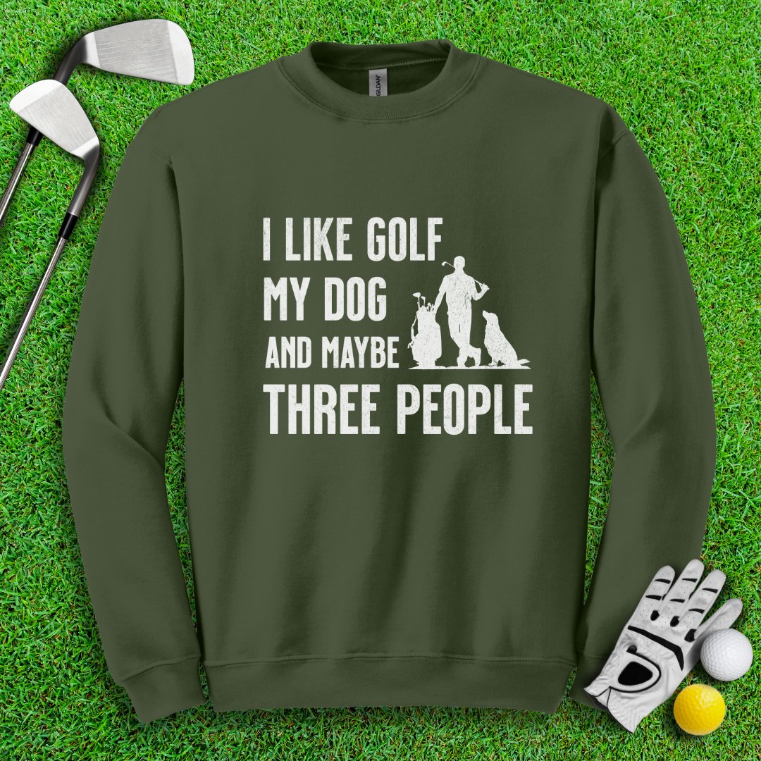 Golf, Dog, and Maybe 3 People Crewneck - TeeHee Golf Gear