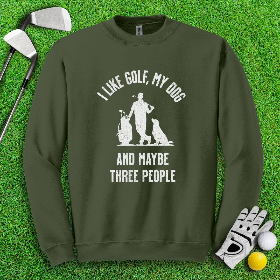 Golf, Dog, and Maybe 3 People Crewneck - TeeHee Golf Gear