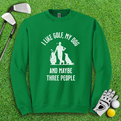 Golf, Dog, and Maybe 3 People Crewneck - TeeHee Golf Gear