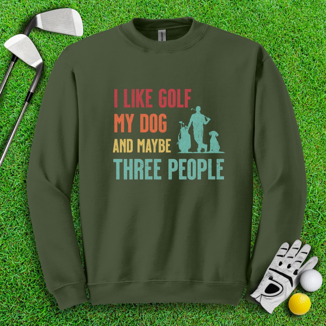 Golf, Dog, and Maybe 3 People Crewneck - TeeHee Golf Gear