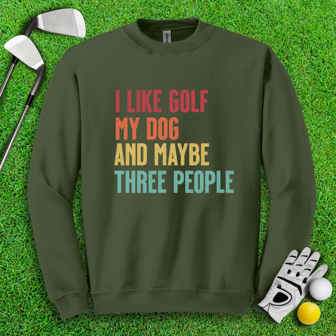 Golf, Dog, and Maybe 3 People Crewneck - TeeHee Golf Gear