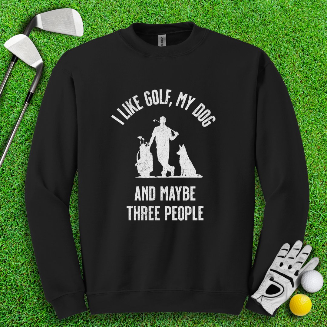 Golf, Dog, and Maybe 3 People Crewneck - TeeHee Golf Gear