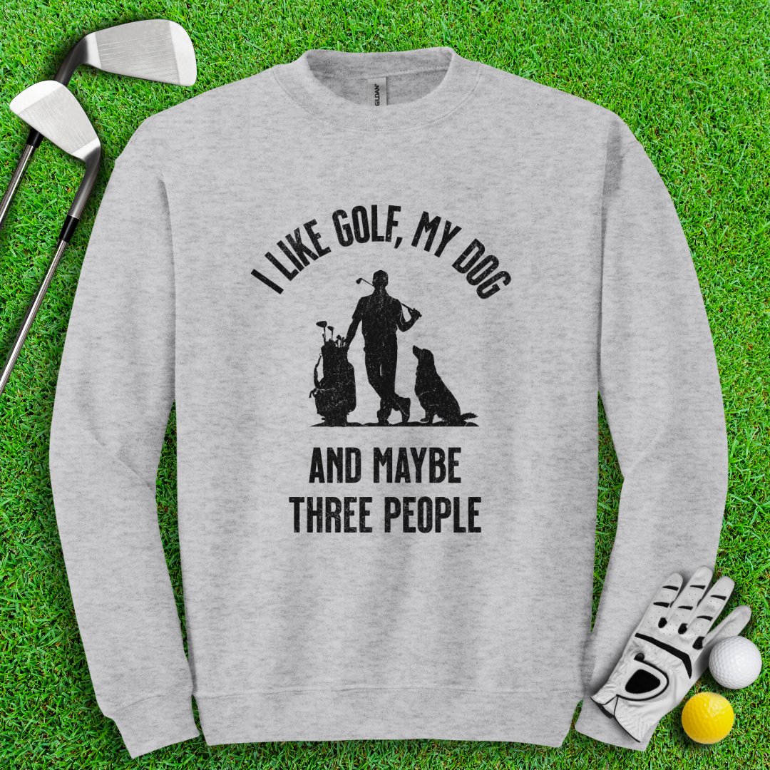 Golf, Dog, and Maybe 3 People Crewneck - TeeHee Golf Gear