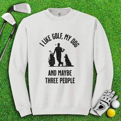 Golf, Dog, and Maybe 3 People Crewneck - TeeHee Golf Gear