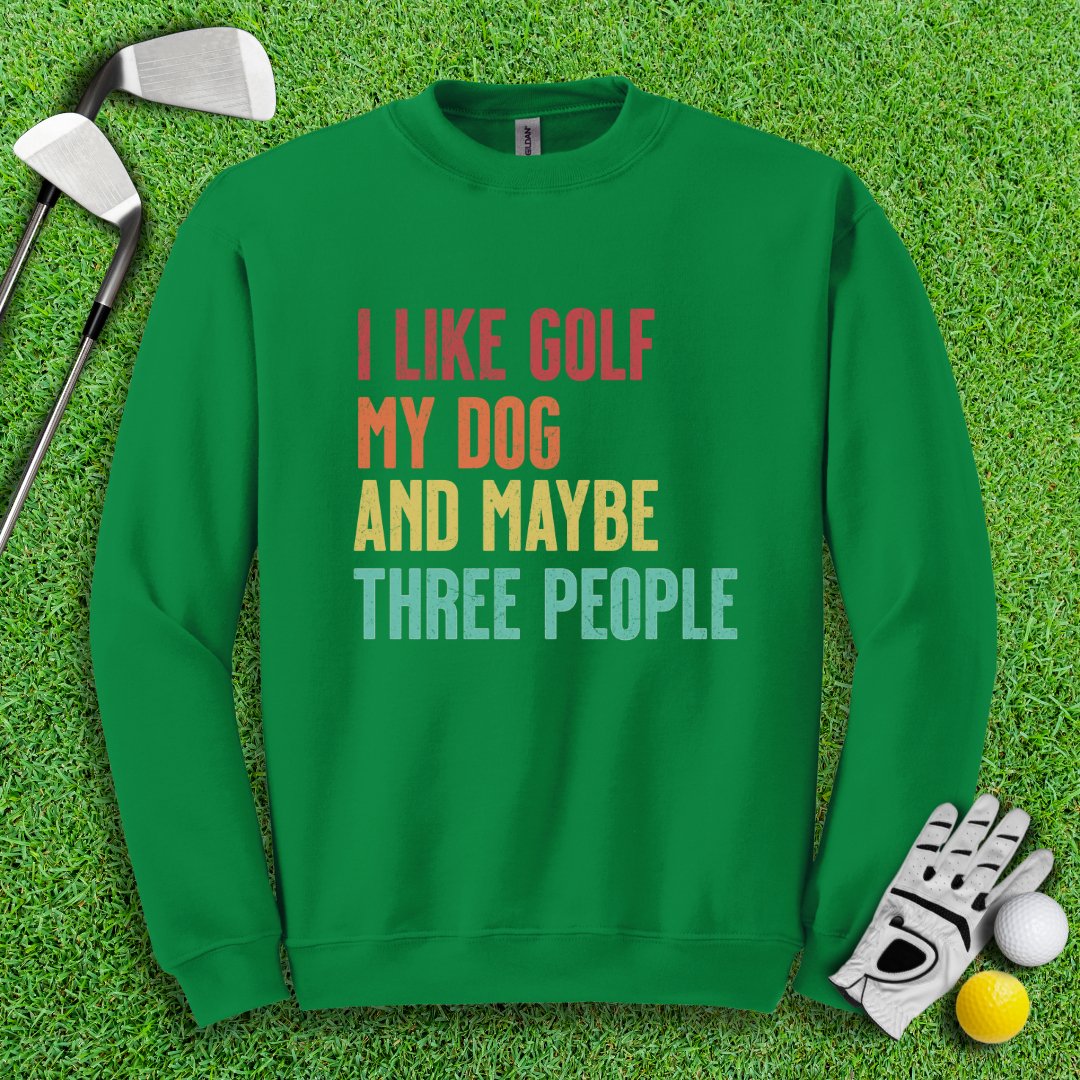 Golf, Dog, and Maybe 3 People Crewneck - TeeHee Golf Gear