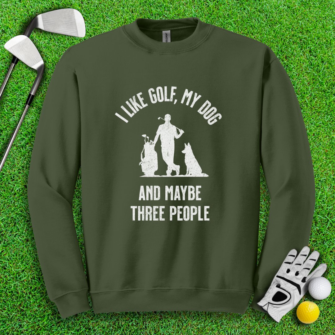 Golf, Dog, and Maybe 3 People Crewneck - TeeHee Golf Gear