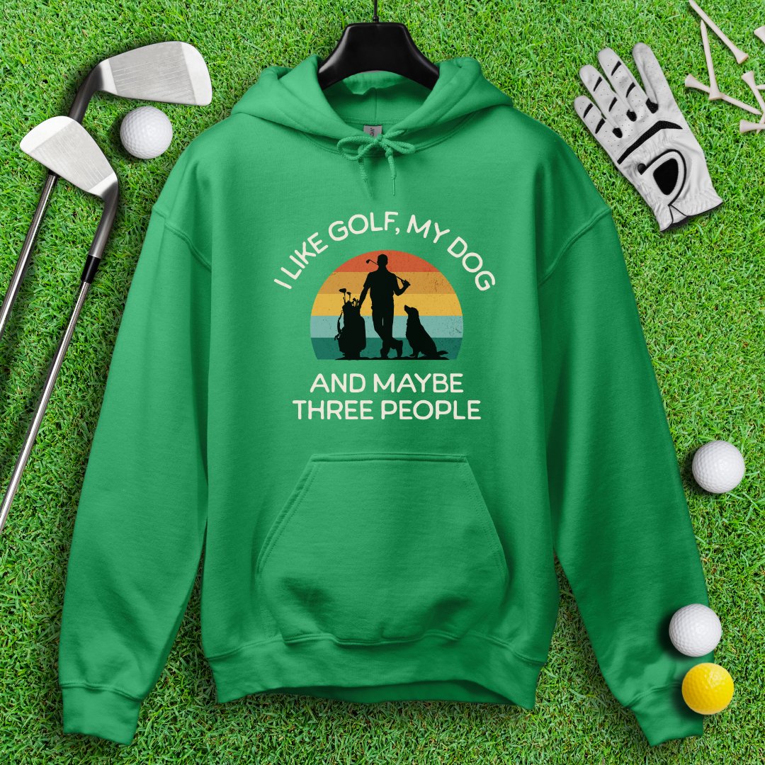 Golf, Dog, and Maybe 3 People Hoodie - TeeHee Golf Gear