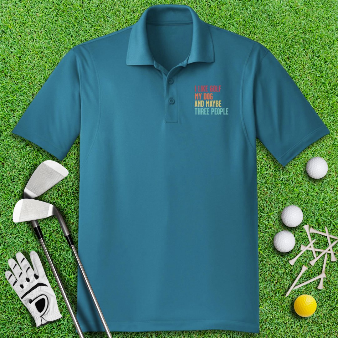 Golf, Dog, and Maybe 3 People Polo Shirt - TeeHee Golf Gear