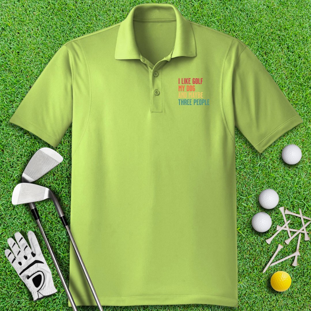 Golf, Dog, and Maybe 3 People Polo Shirt - TeeHee Golf Gear