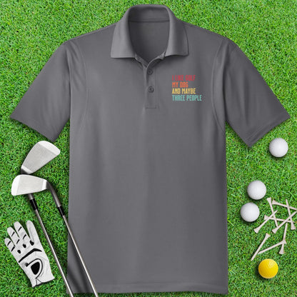 Golf, Dog, and Maybe 3 People Polo Shirt - TeeHee Golf Gear